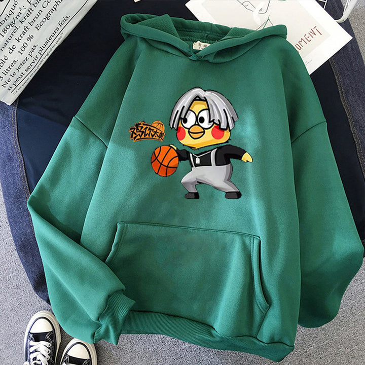 Dame hoodie med kreativ basketballmotiv Skjora