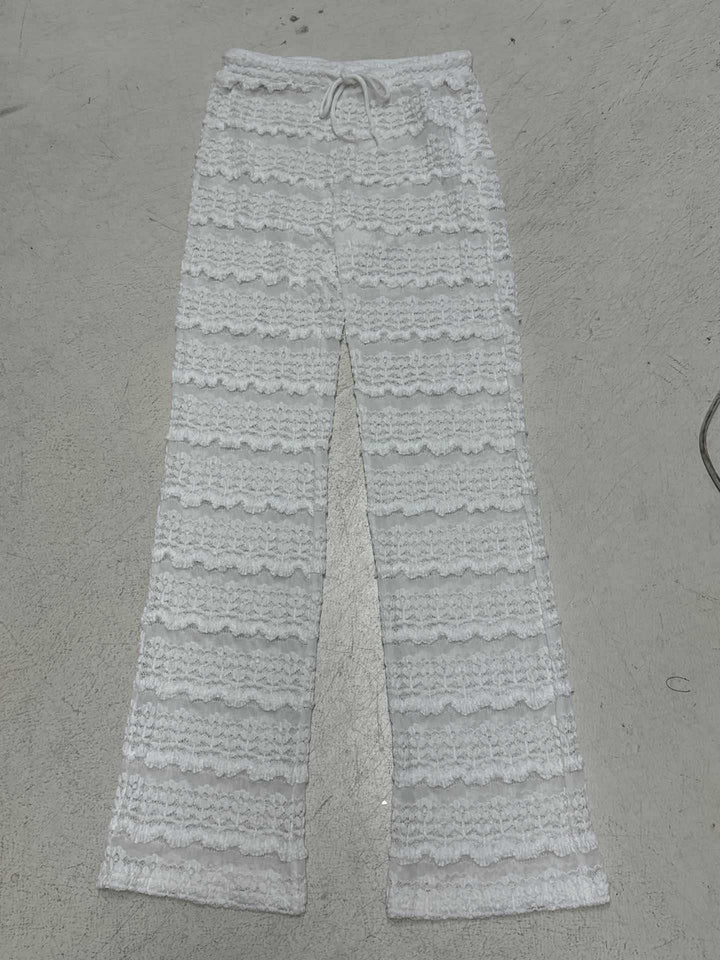 Dame fotløs Boho-bukse med broderte detaljer Skjora