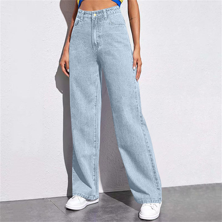 Dame Bredde Høy midje Jeans i en avslappet snitt med elegante detaljer Skjora