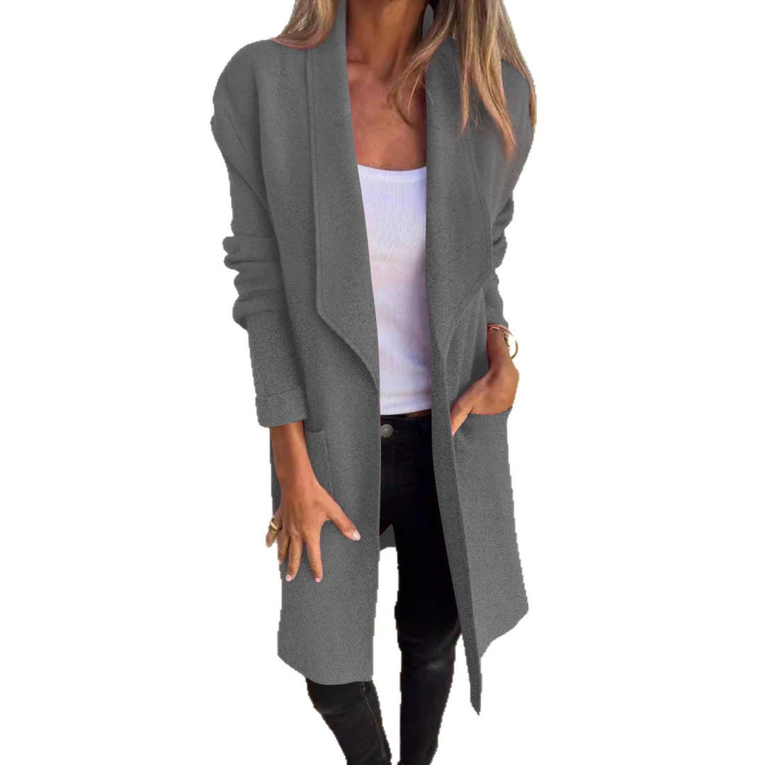 Women's casual oversized jacket with side pockets and an open collar Skjora