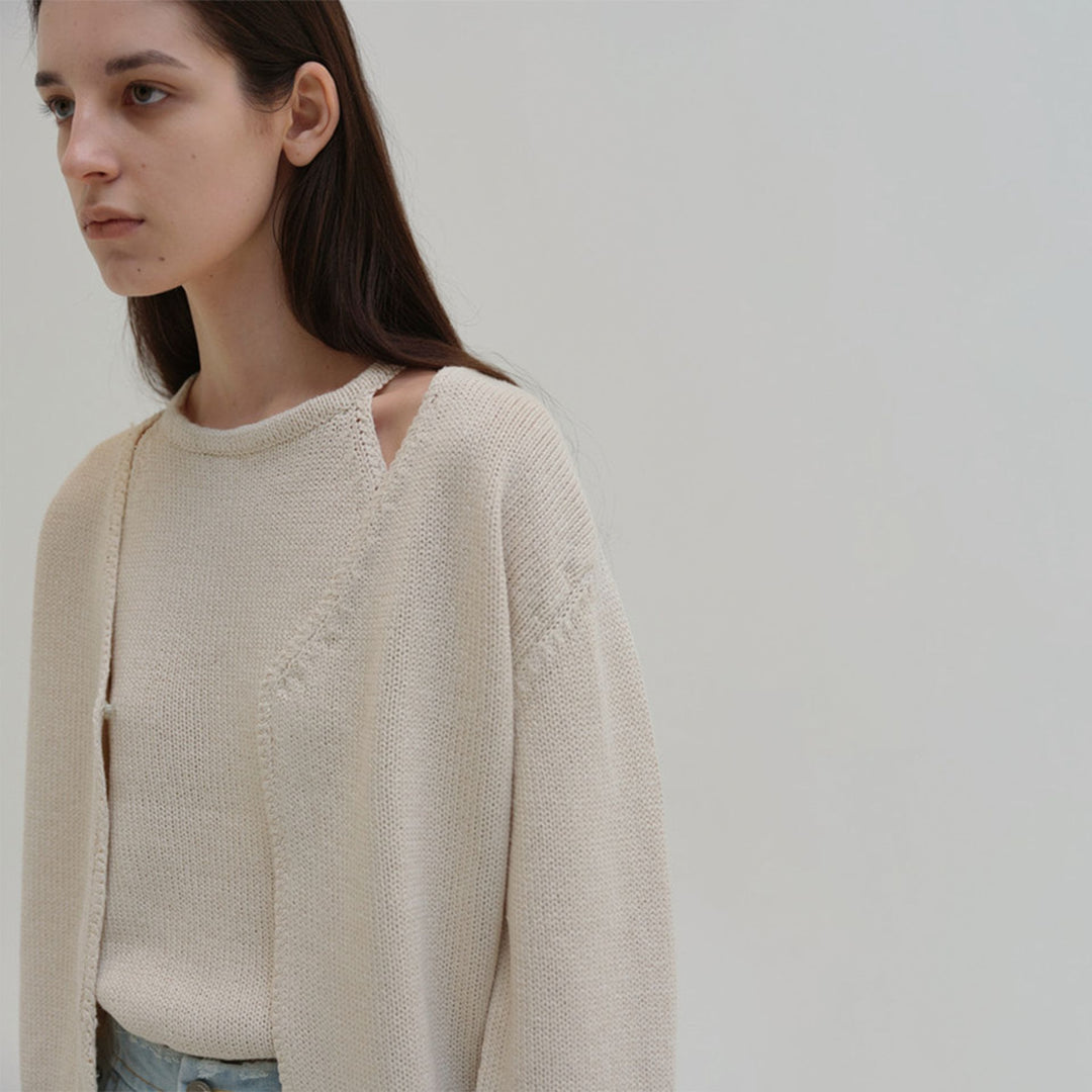 Kvinnens komfortable og elegante strikkede cardigan Skjora