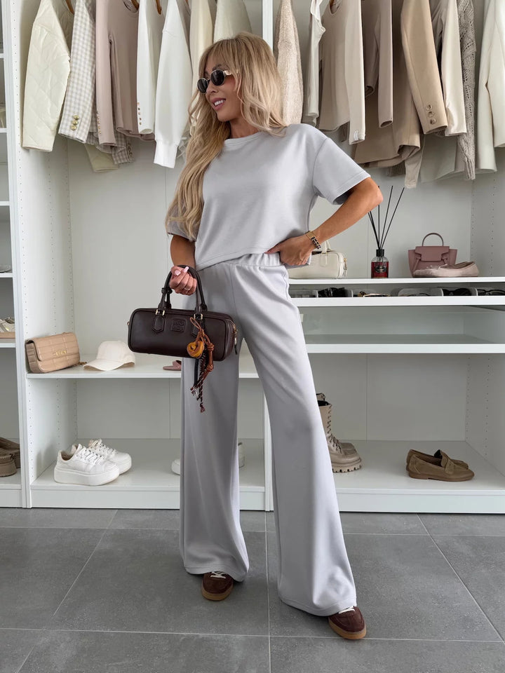 Dame Moda Kåpe Top og Bred Bukse Sett Skjora
