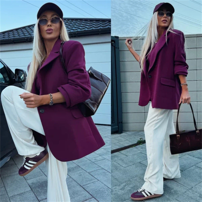 Kvinner Elegant og Casual Blazer Kombinasjon med Hettegenser Skjora