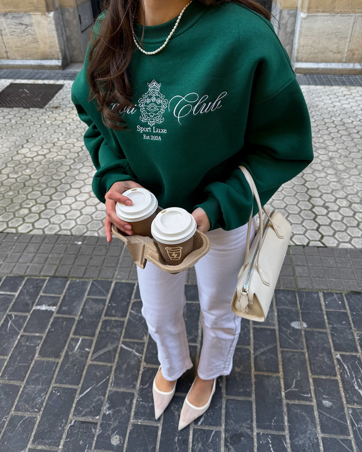 jenter sweatshirt i sporty luksusdesign med stilleggende logo Skjora