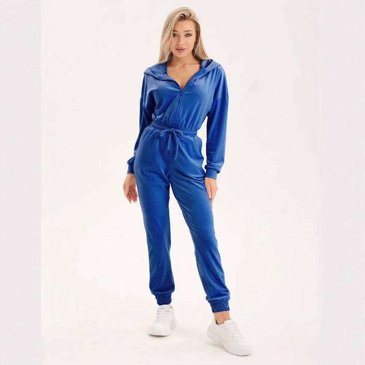 Damer fløyelshette jumpsuit Skjora