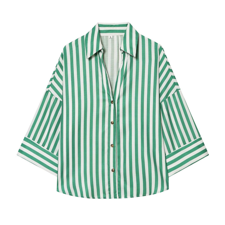 Dame skjorte-bluse med avslappet snitt og elegante 3/4-ermer Skjora