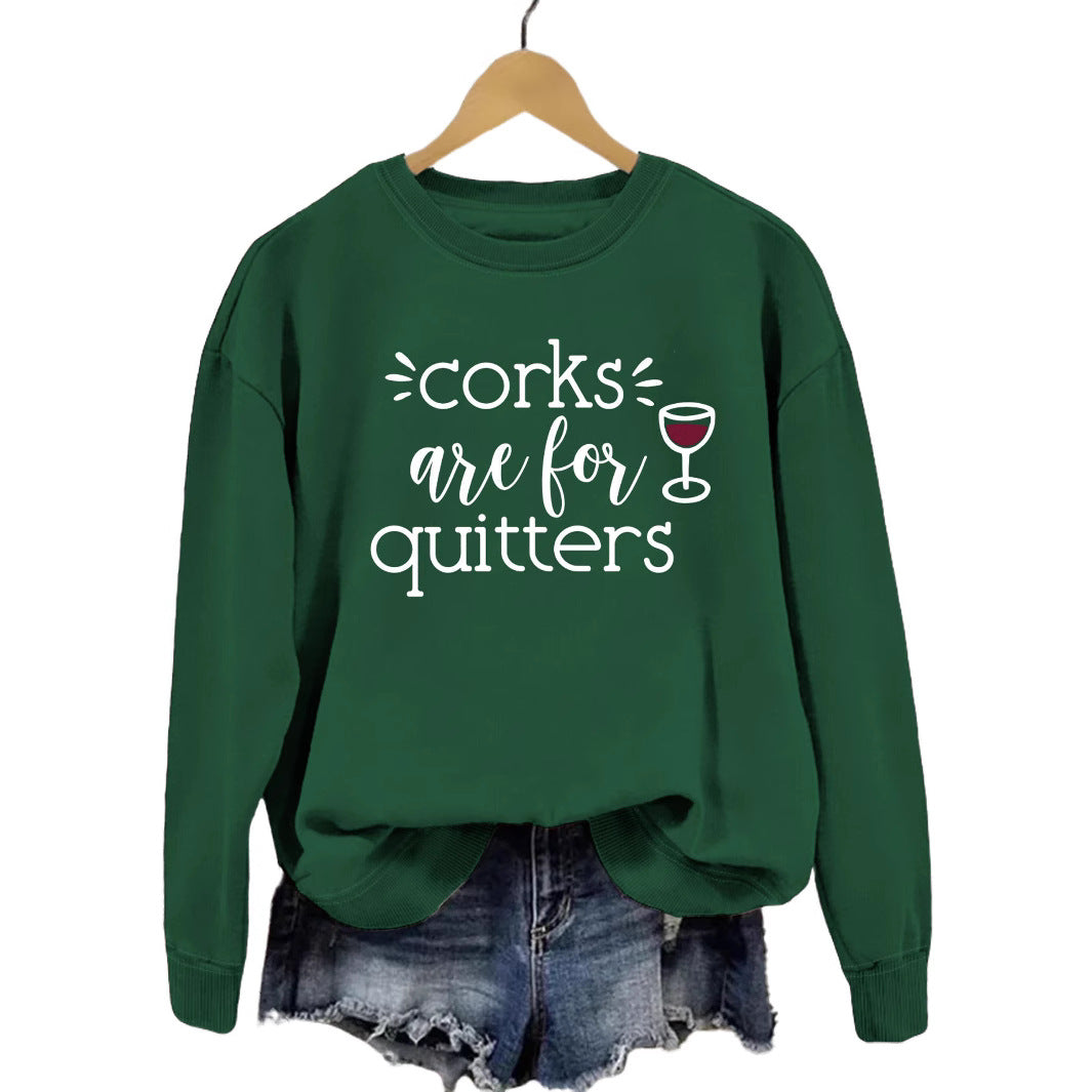 Dame sweatshirt med kreativt slogan og avslappet snitt Skjora