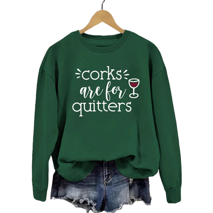 Dame sweatshirt med kreativt slogan og avslappet snitt Skjora
