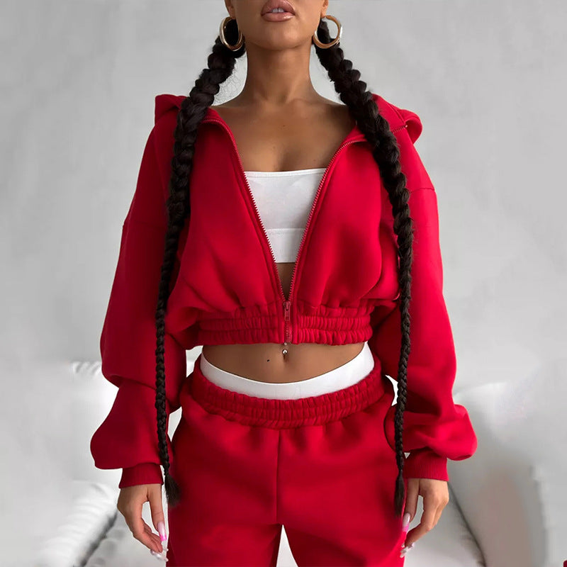 Kvinners sporty fleece jumpsuit med hette og løs passform Skjora