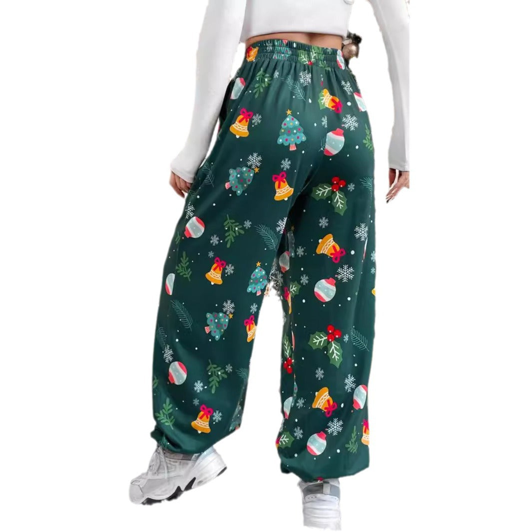 Dame brede pysjbukser med festlig mønster Skjora