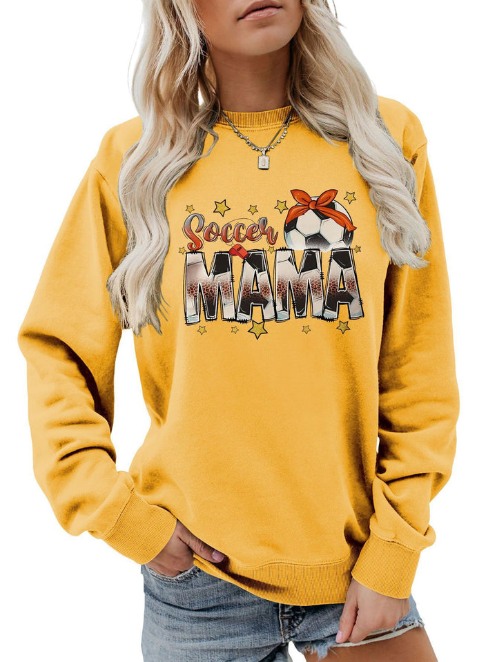 Dame sweatshirt med iøynefallende "Soccer Mama" trykk og komfortabel passform Skjora