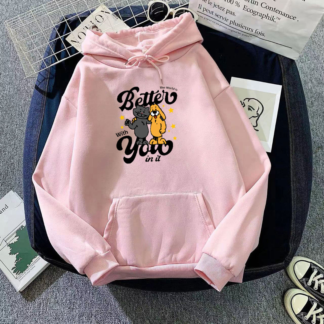 Damen Kapuzenpullover mit verspieltem Tiermotiv Skjora