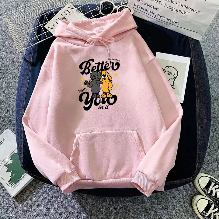 Damen Kapuzenpullover mit verspieltem Tiermotiv Skjora