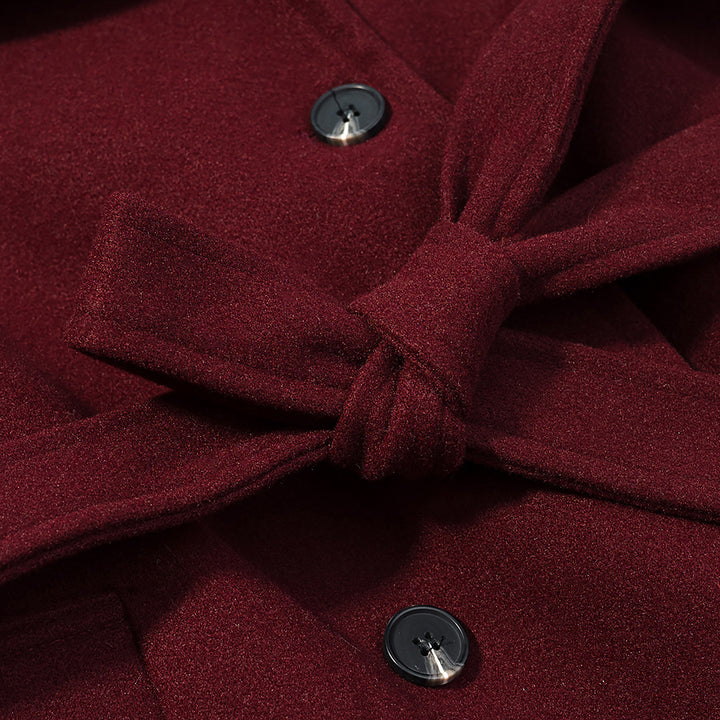 Damer Elegant Trench Coat med Belte og Dobbel Knapplukking Skjora