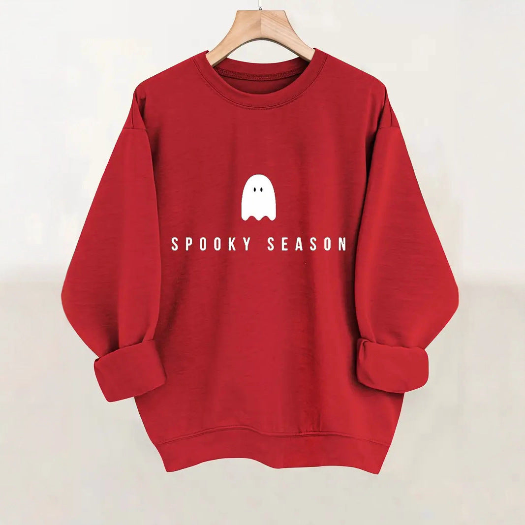 Damer sweatshirt med morsomt spøkelsemotiv og vid kutt Skjora