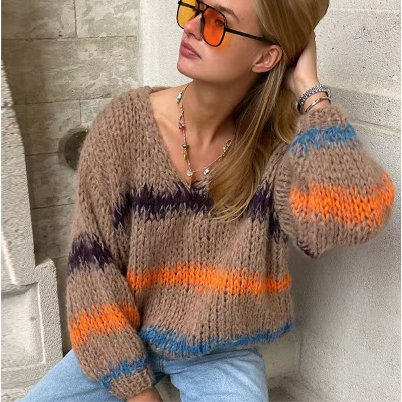 Dame Mote Strikket Genser med Gradient Design