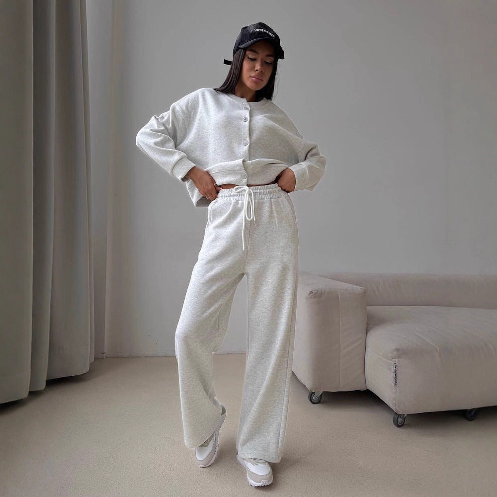 Kvinne casual hettejumpsuit med vide ben og knappdetaljer Skjora