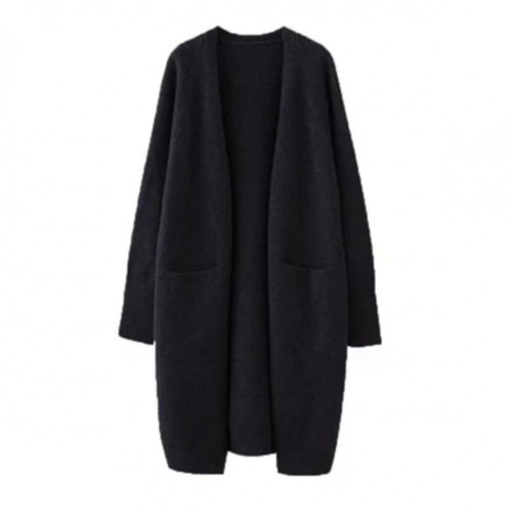 Dame oversized strikket jakke med lommer og avslappet passform Skjora