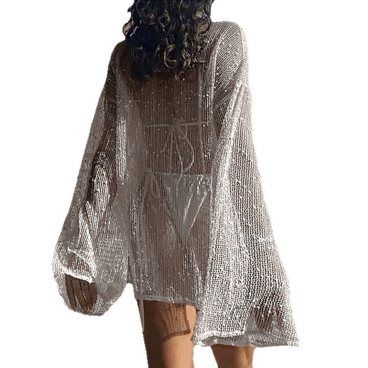 Damen transparente Strandbluse mit funkelndem Effekt Skjora