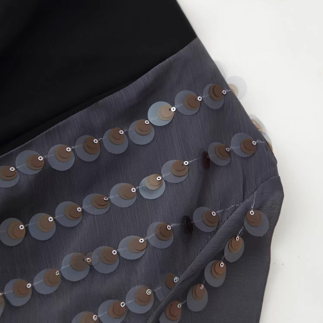 Damer Glamouroser Body med glitrende paljetter og innpakningsdesign Skjora