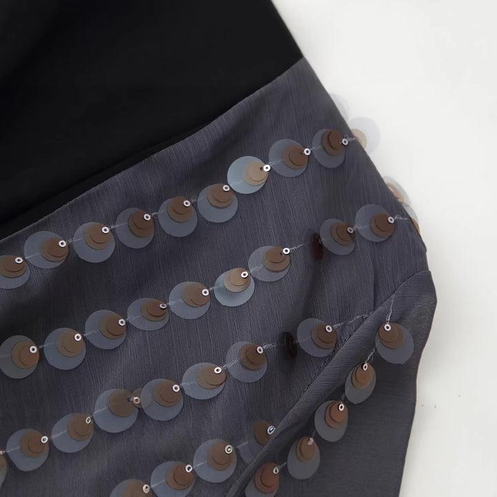 Damer Glamouroser Body med glitrende paljetter og innpakningsdesign Skjora