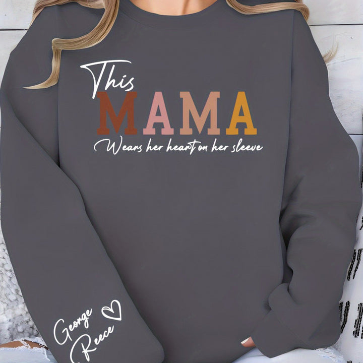 Dame sweatshirt med inspirerende mamma trykk og komfortabel passform Skjora