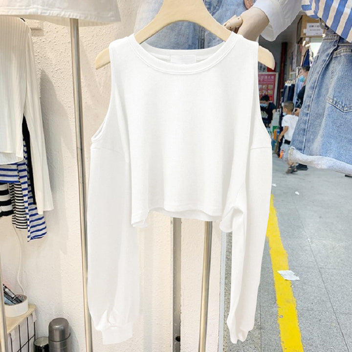 Kvinnenes casual crop topp med lange ermer