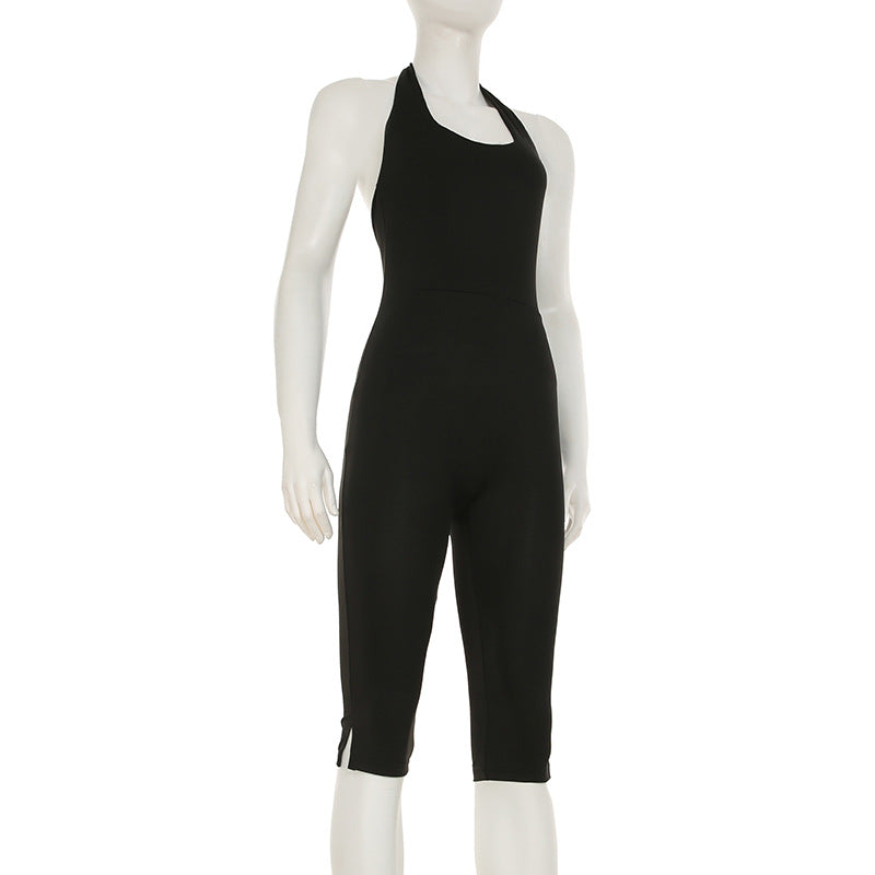 Dame kroppsnær jumpsuit med dyp ryggenutskjæring og rent design Skjora