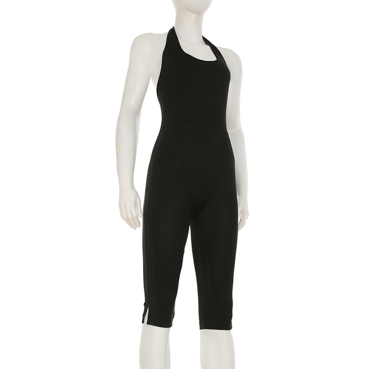 Dame kroppsnær jumpsuit med dyp ryggenutskjæring og rent design Skjora