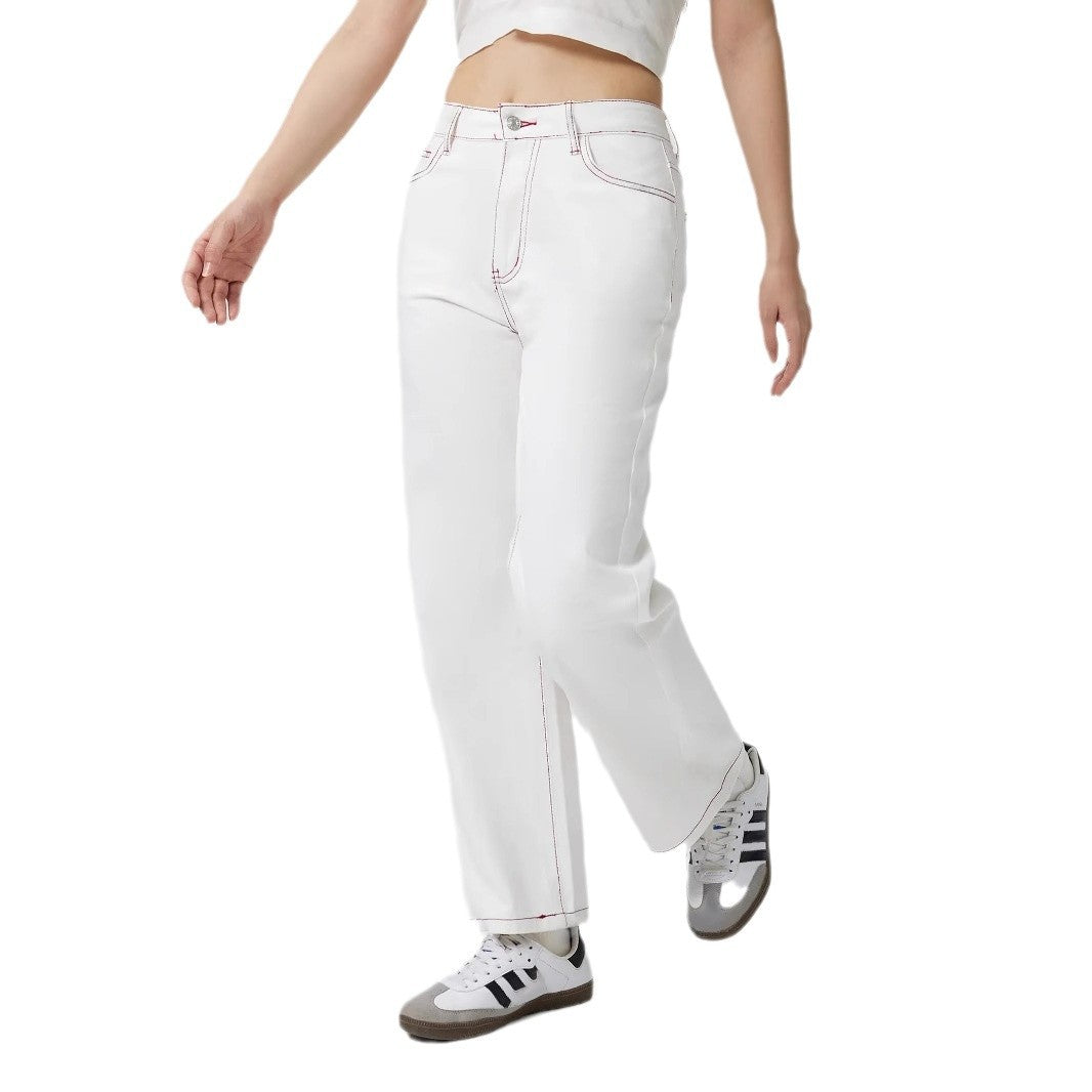 Dame elegante jeans med fruktige broderier Skjora