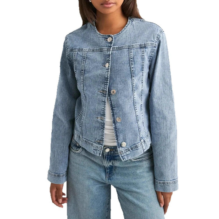 Dame tidløs denim-jakke i moderne snitt Skjora