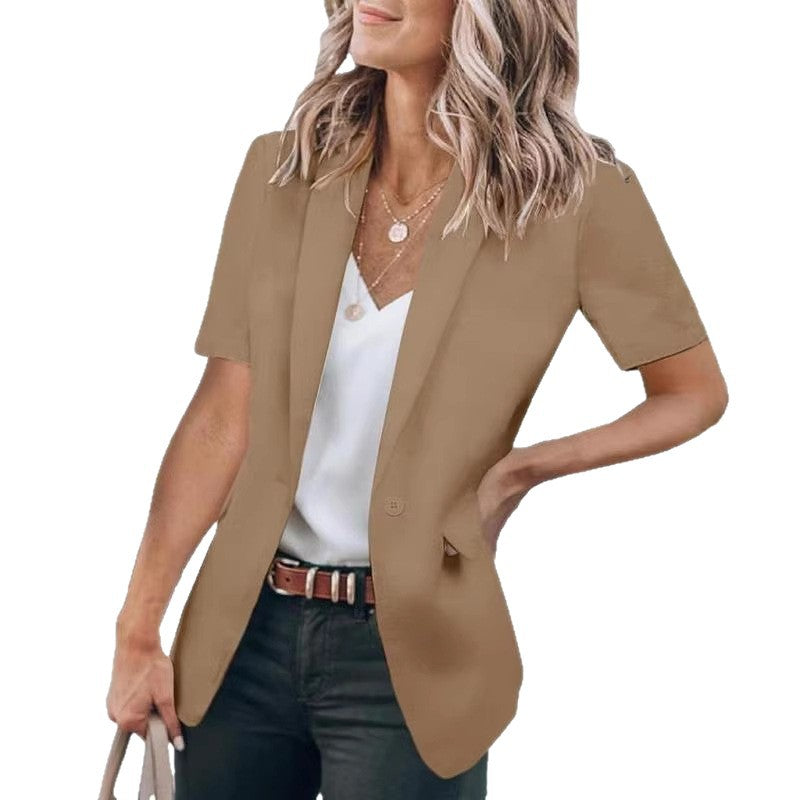 Dame blazer med kort erme og elegant snitt Skjora