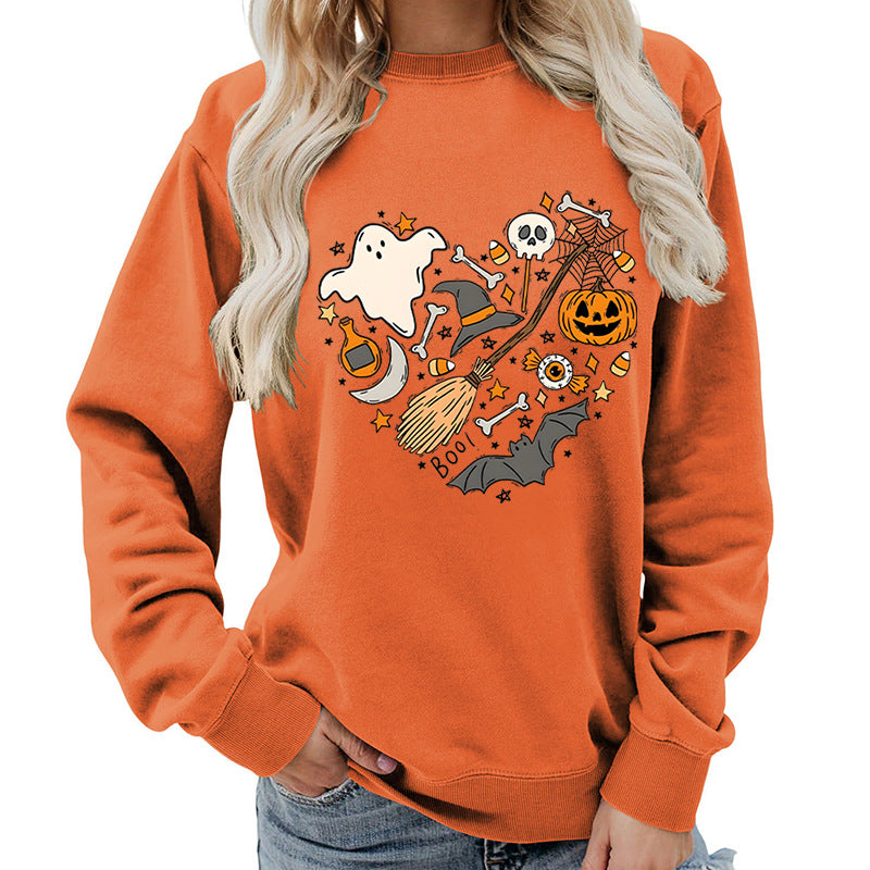 Dame Halloween Sweatshirt med Kreativ Design Skjora