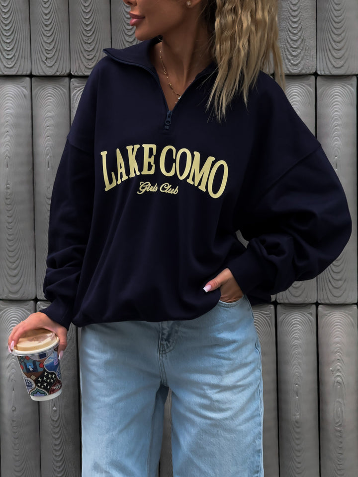 Kvinners uformelle zip genser i urban stil med logo print Skjora
