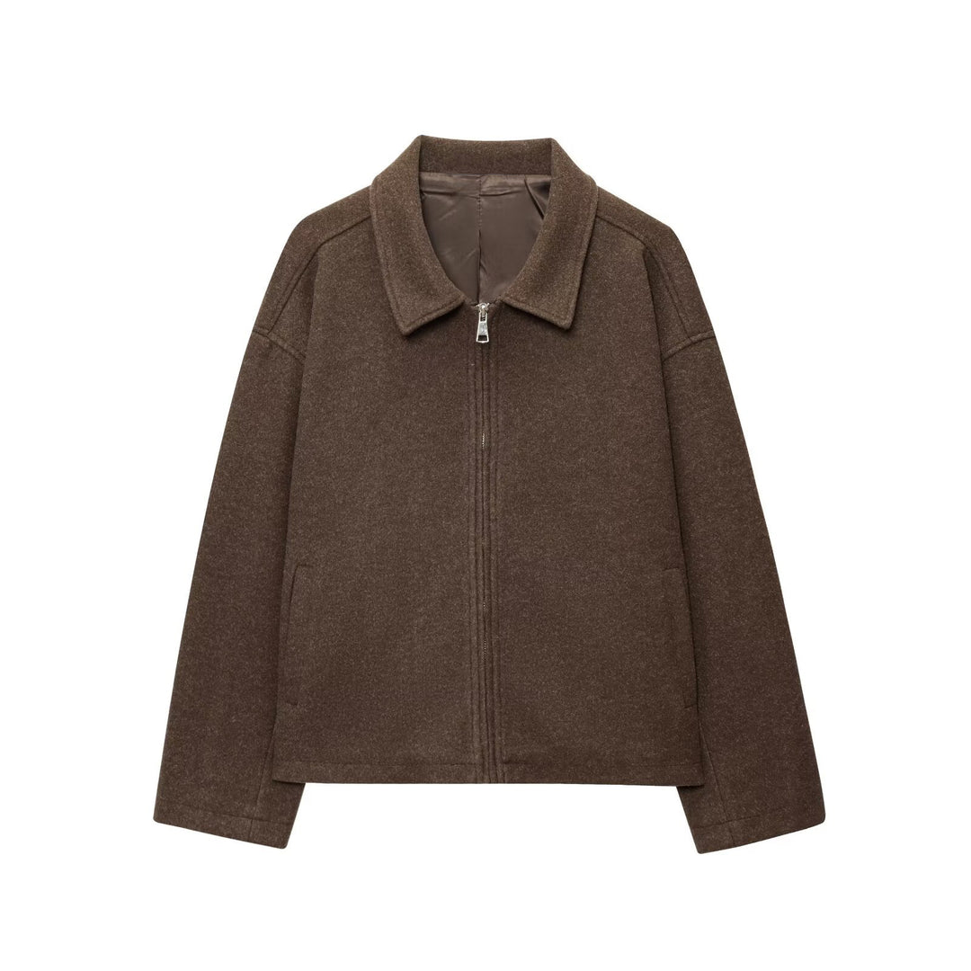 Dame casual oversized jakke laget av mykt materiale Skjora