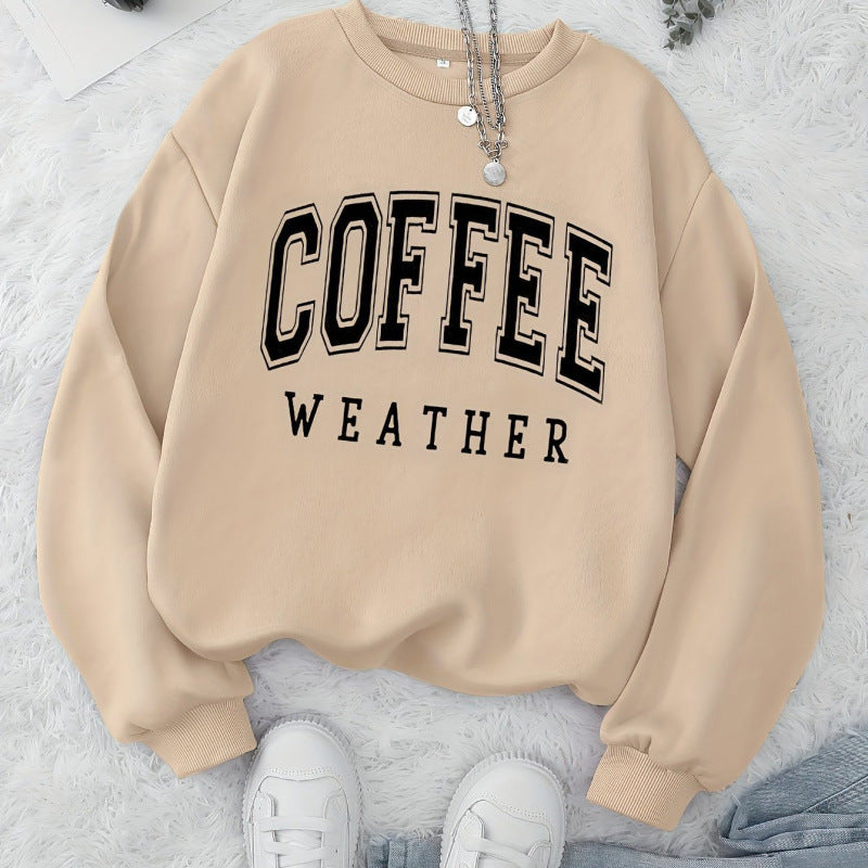 Dame sweatshirt med moderne Coffee Weather trykk Skjora