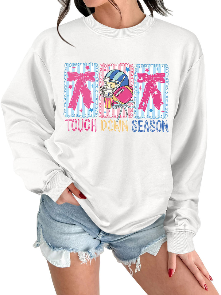Dame sweatshirts med kreativ fotballmotiv og avslappet snitt Skjora