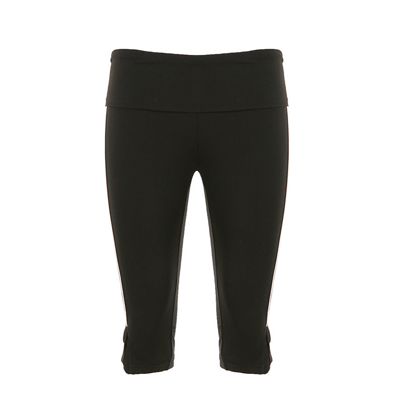 Damer Sporty capri leggings med bred liv Skjora