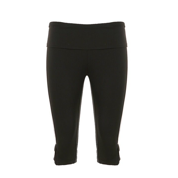 Damer Sporty capri leggings med bred liv Skjora