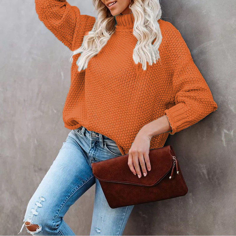 Damer chunky strikkegenser med rullehals og avslappet passform Skjora