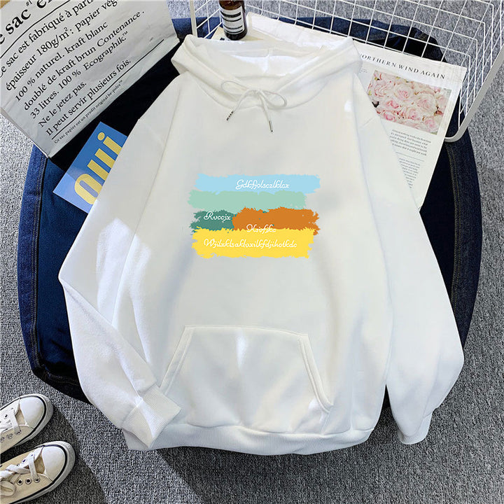 Damer casual hettegenser med kreativt grafisk design Skjora