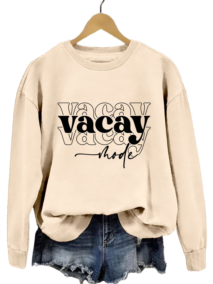 Kvinne sweatshirt med avslappet tekst og avslappet passform Skjora