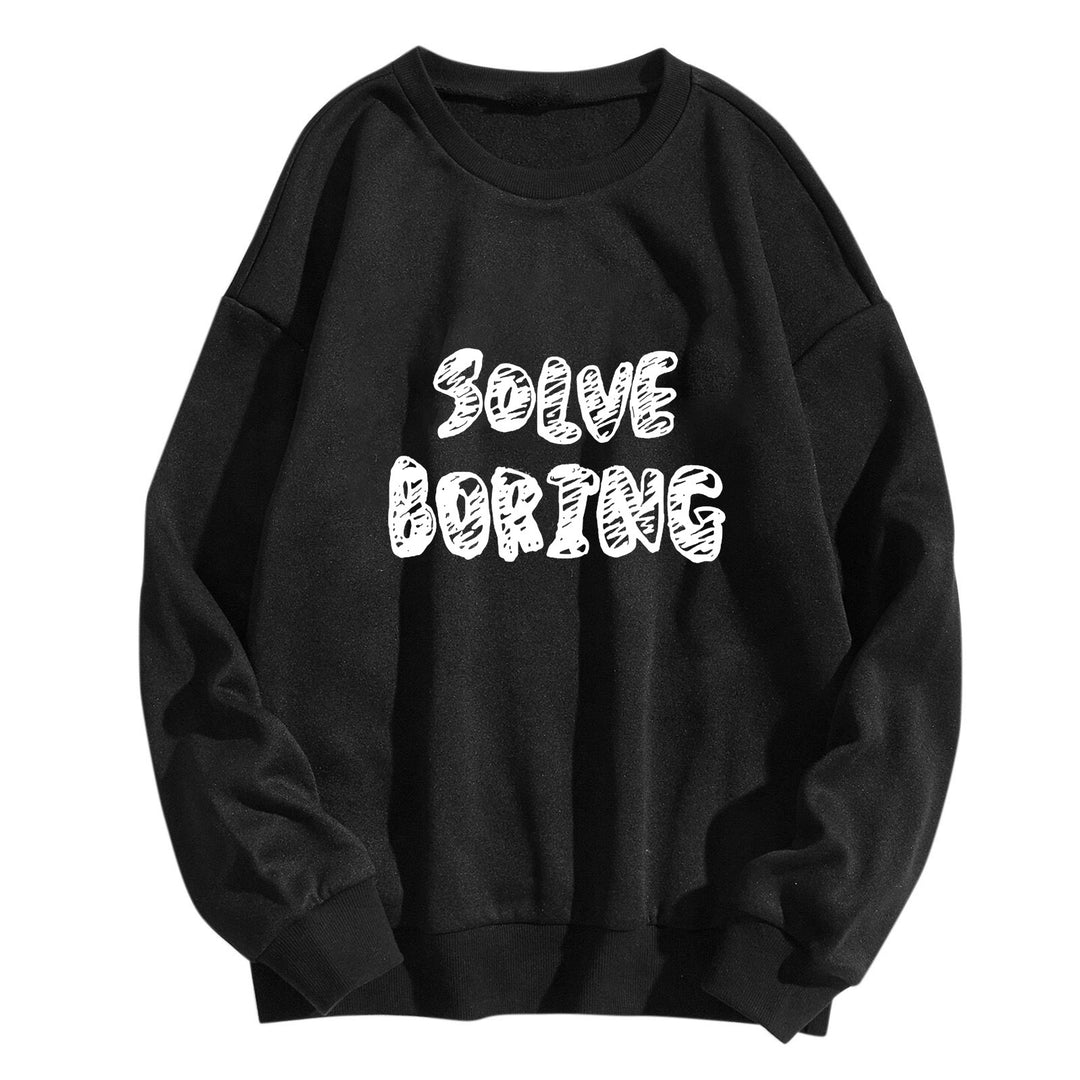 Damen avslappet sweatshirt med kreativ tekst Skjora