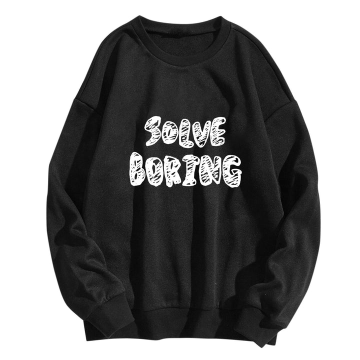 Damen avslappet sweatshirt med kreativ tekst Skjora