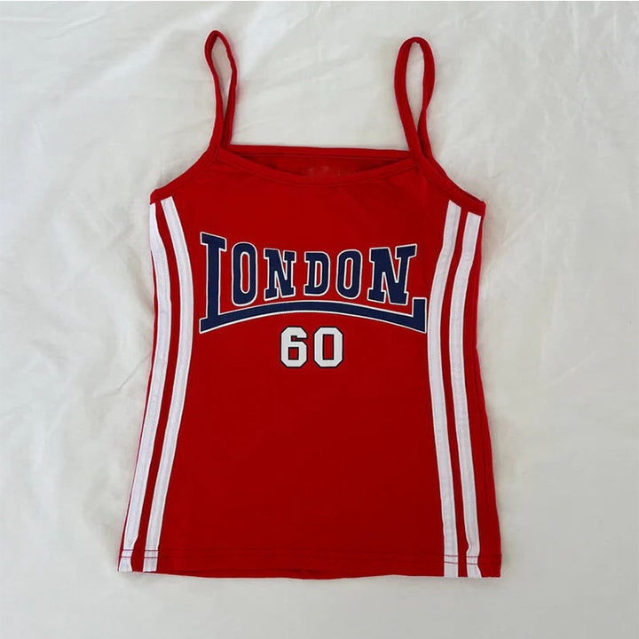 Damer sportslig tanktop med moderne London-print Skjora
