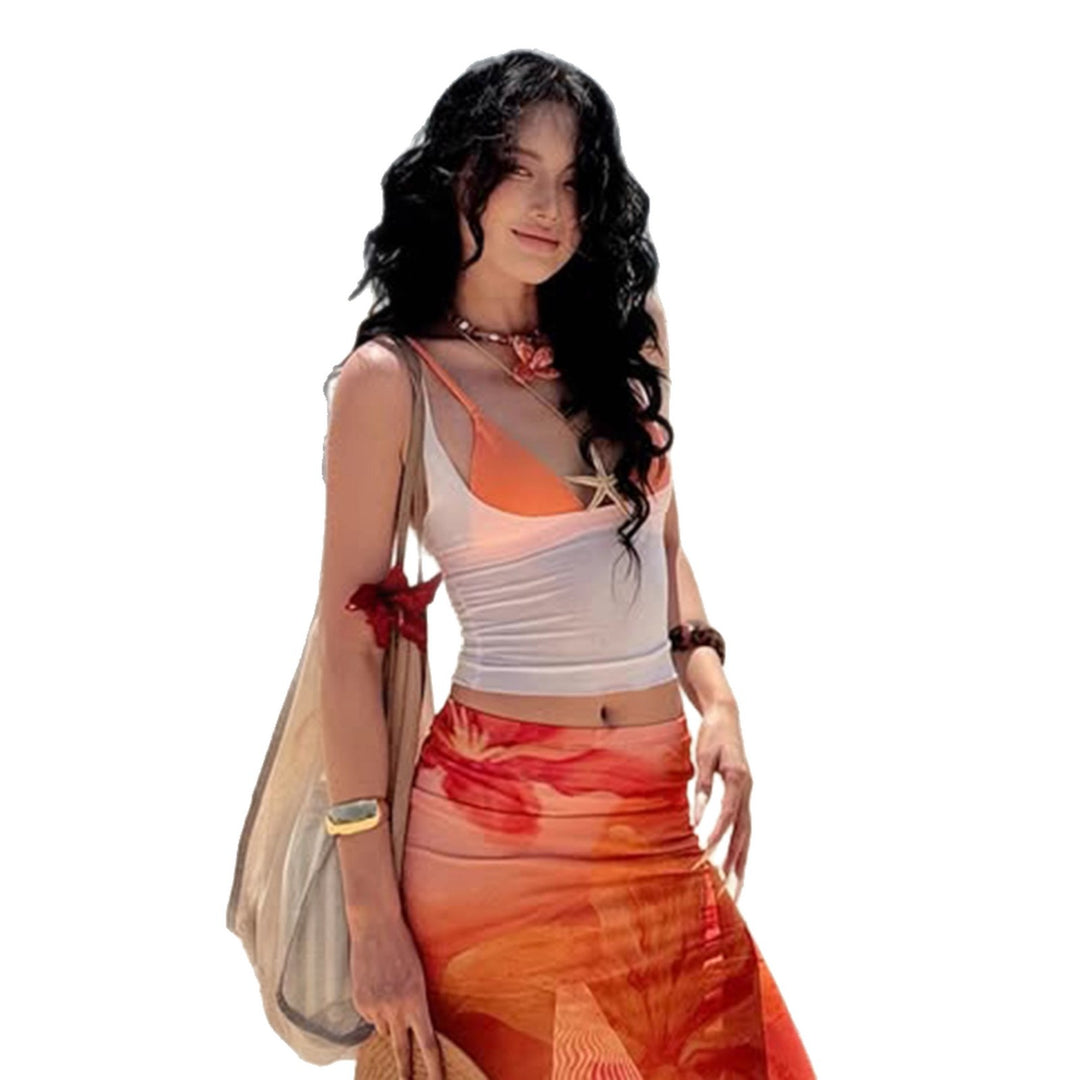 Damer Sporty tanktop med integrerte bikinitopper Skjora
