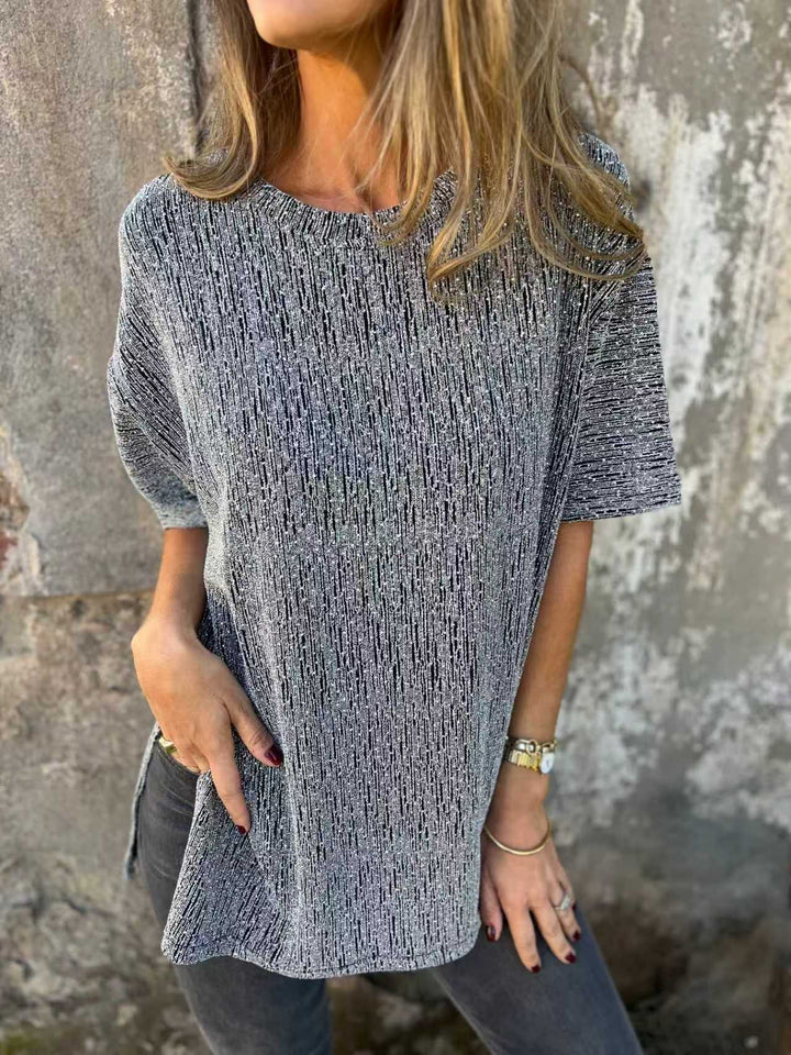 Damer Oversized T-skjorte med glitrende steiner og avslappet snitt Skjora