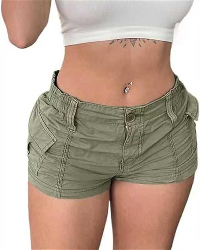 Dame behagelige Cargo-shorts med elastisk linning og praktiske lommer Skjora