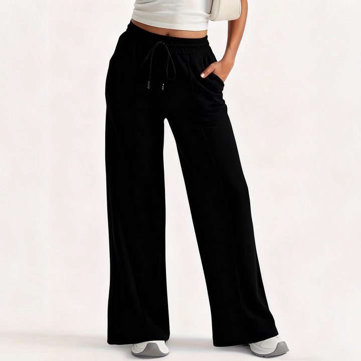 Damer løse sweatpants med sidelommer og elastisk midje Skjora