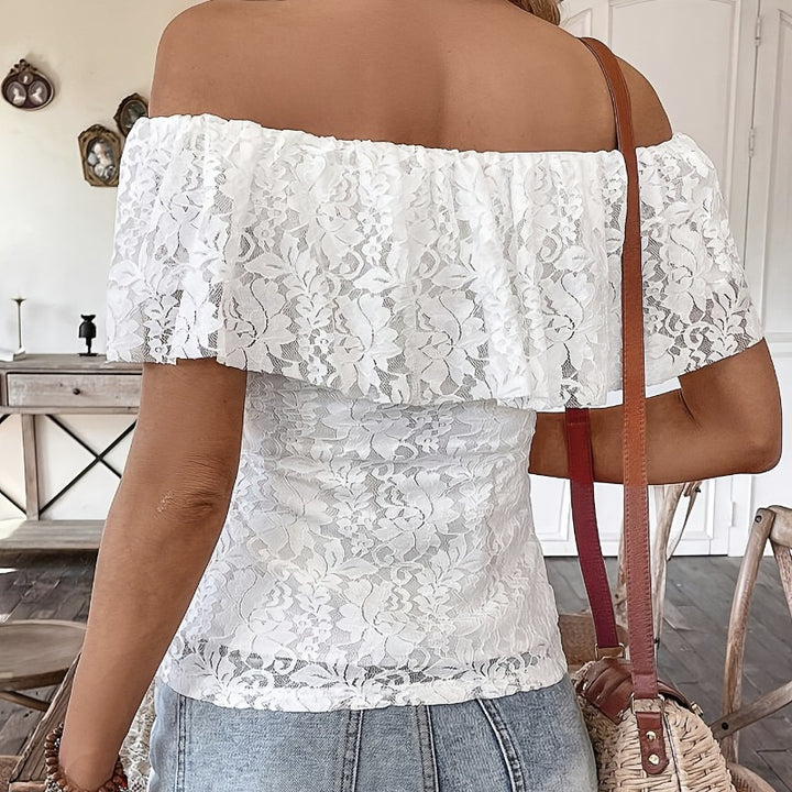 Dame Off-Shoulder Blonde Bluse Skjora